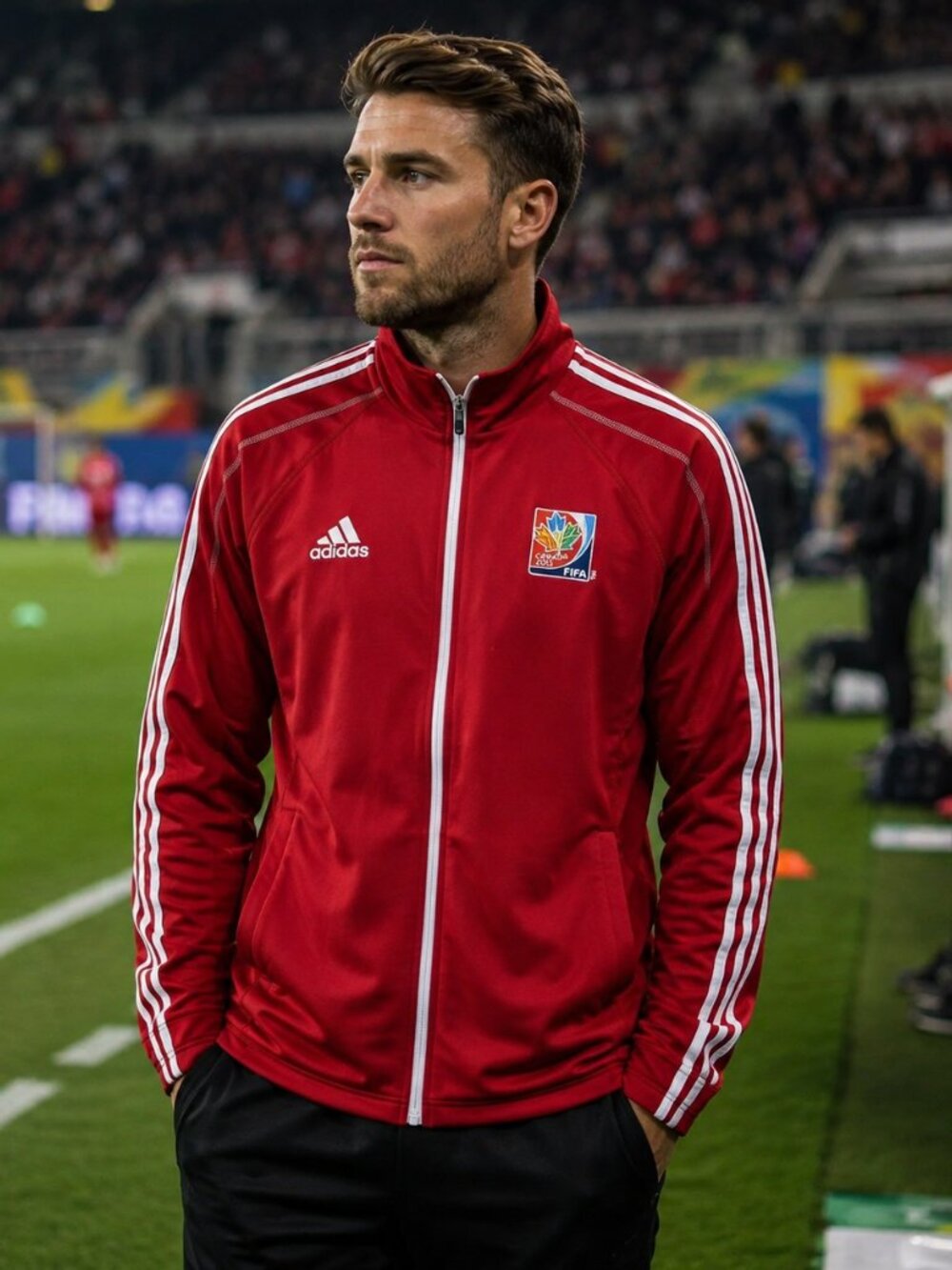 ADIDAS  ZIPPERED ACTIVE WEAR SWEAT/JACKET (LARGE)